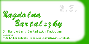 magdolna bartalszky business card